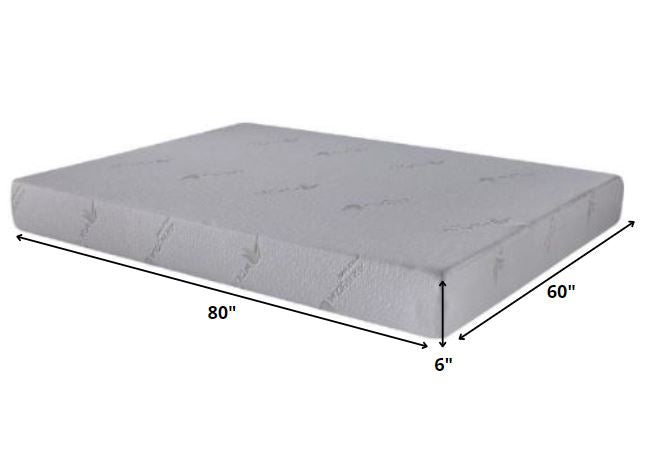 6' Queen Polyester Memory Foam Mattress Covered in a Soft Aloe Vera Fabric