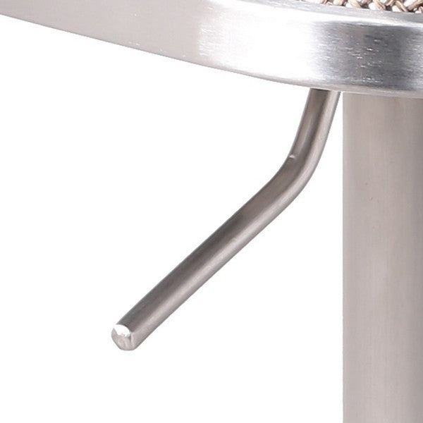 Modern Armless Low Wooden Back Swivel Adjustable Stainless Steel Barstool