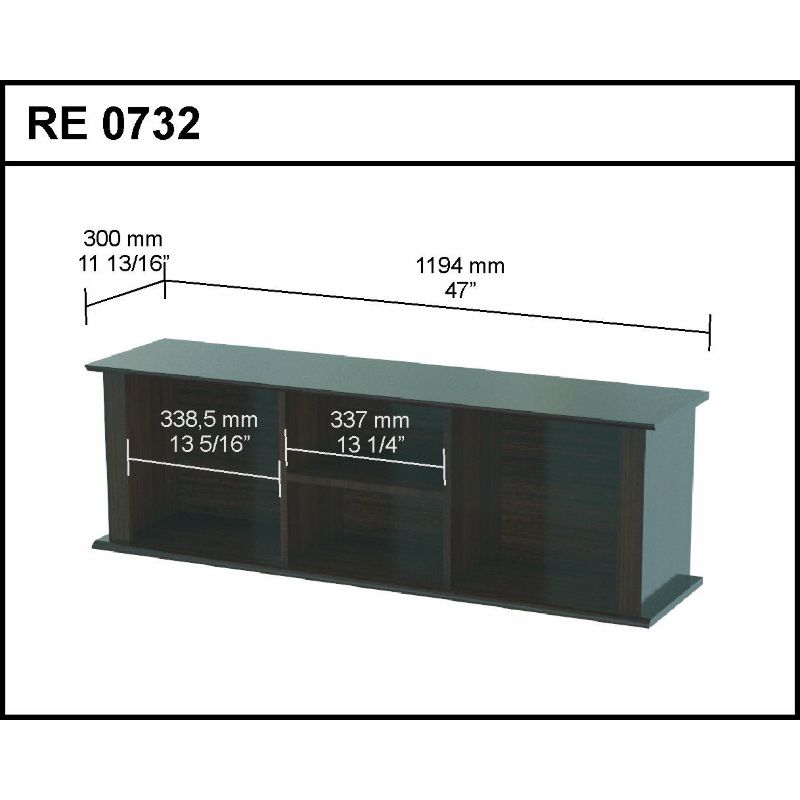 Espresso Finish Wood Wall Mounted Shelving Unit