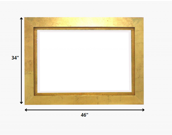 34 x 46 x 2.25 Gold Rectangular  Cosmetic Mirror