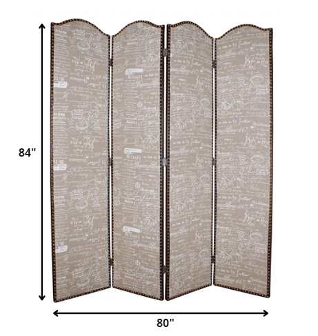 1 x 80 x 84 Tan Wood Galore  Screen