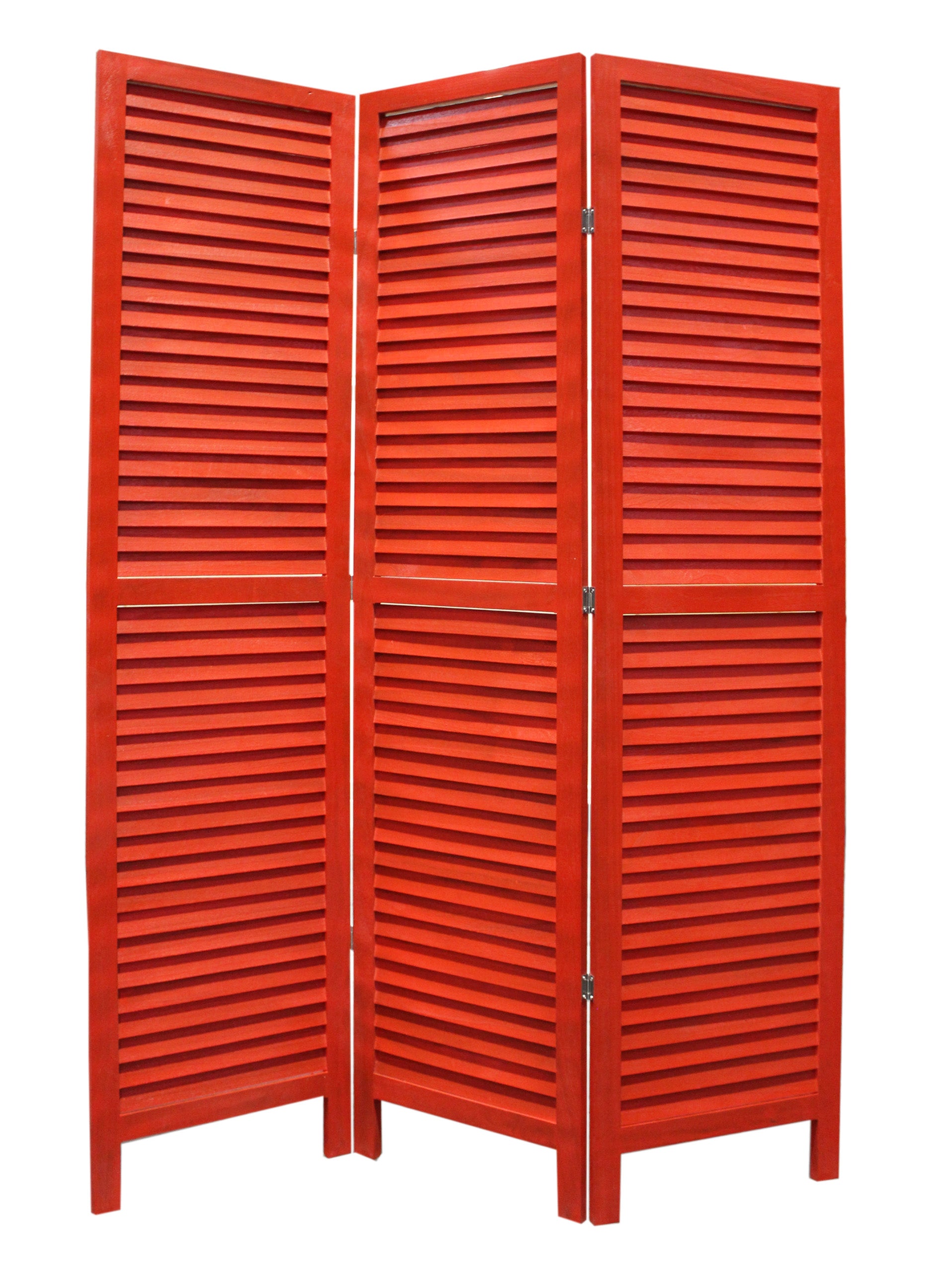 1 x 48 x 67 Red Wood Shutter -Screen