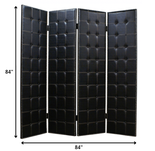 1 x 84 x 84 Black Faux leather  Screen