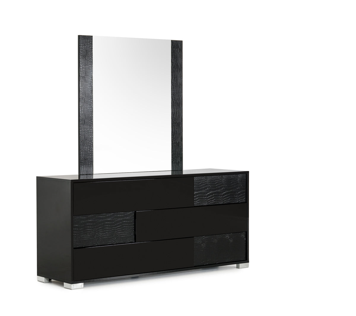 41' Black MDF and Glass Mirror