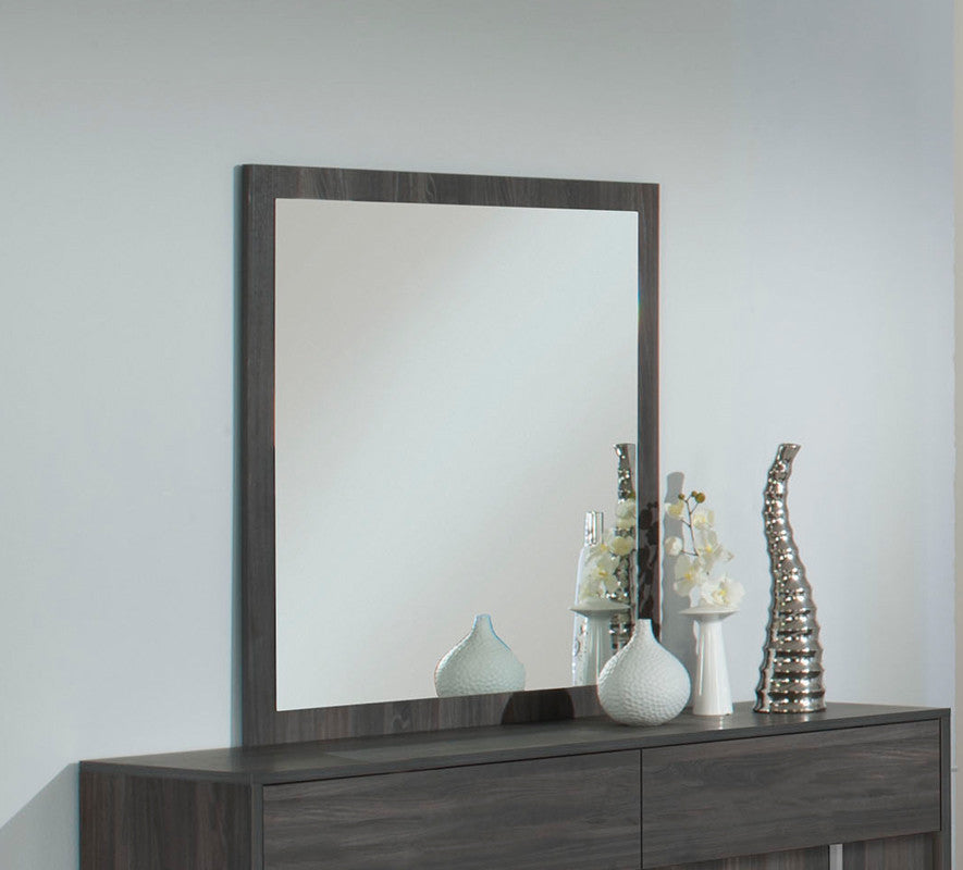 41' Grey MDF  Veneer  and Glass Mirror