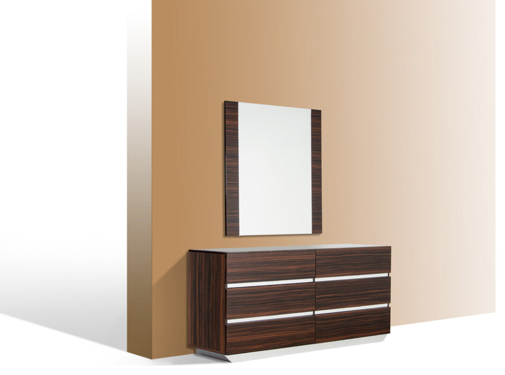 45' Ebony MDF  Glass  and Veneer Mirror