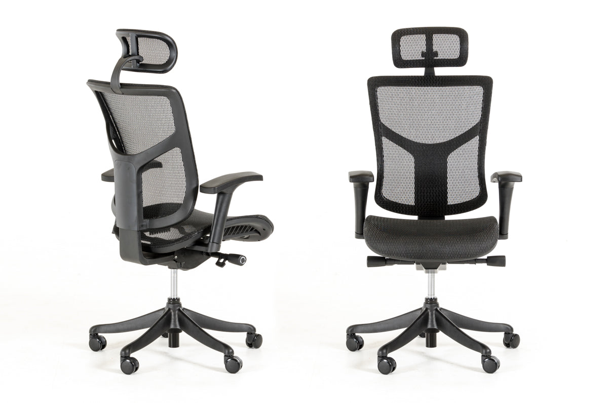 52' Black Plastic and Aluminum Office Chair