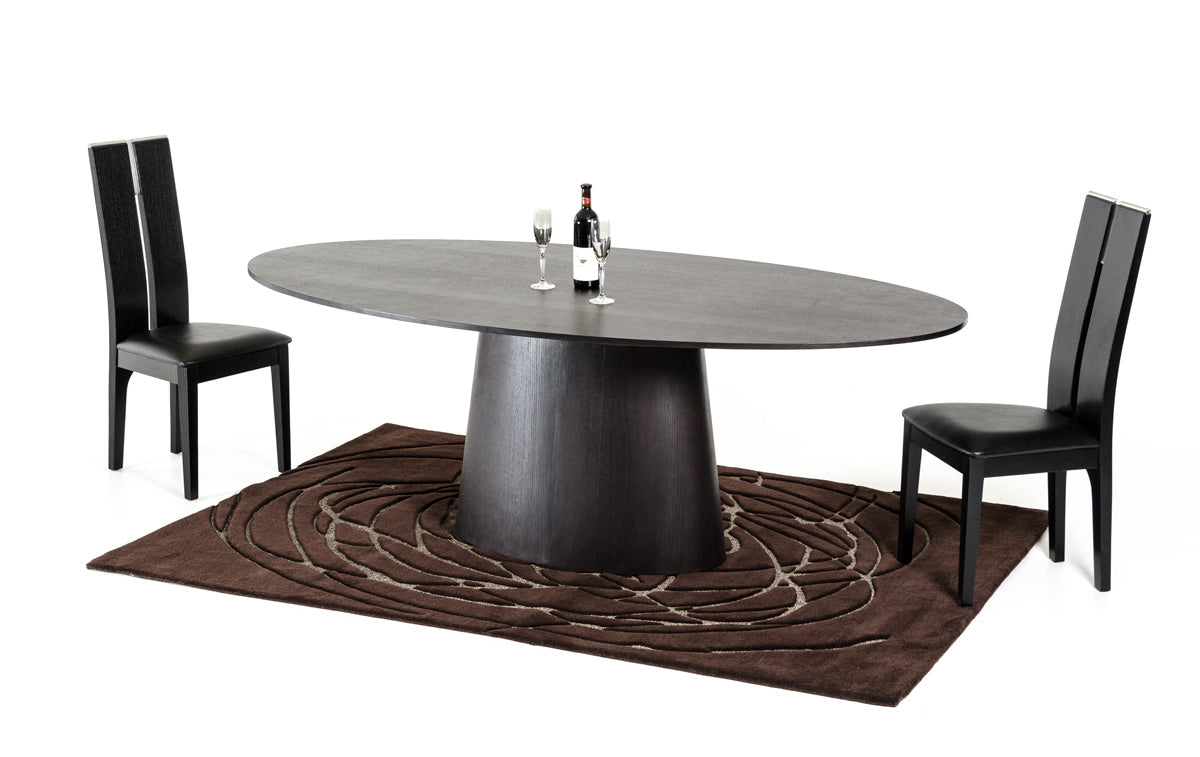 30' Wenge Veneer Oval Dining Table