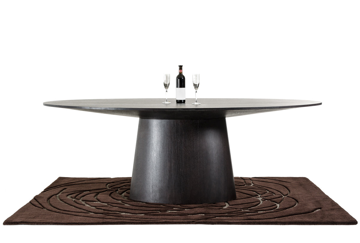 30' Wenge Veneer Oval Dining Table