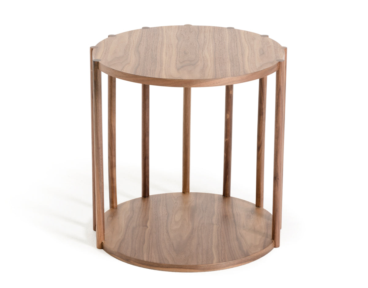 19' Walnut Wood End Table