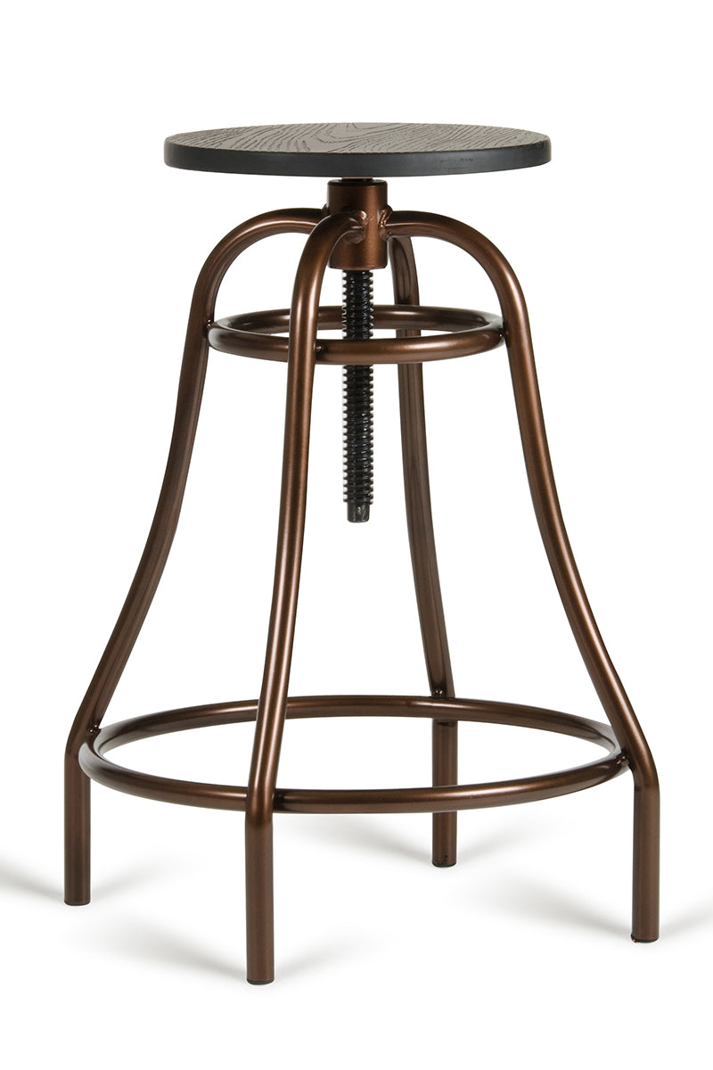 Modrest Fritch Modern Black & Bronze Bar Stool