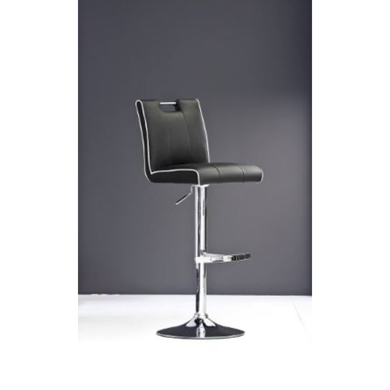 45' Black Eco Leather and Steel Bar Stool