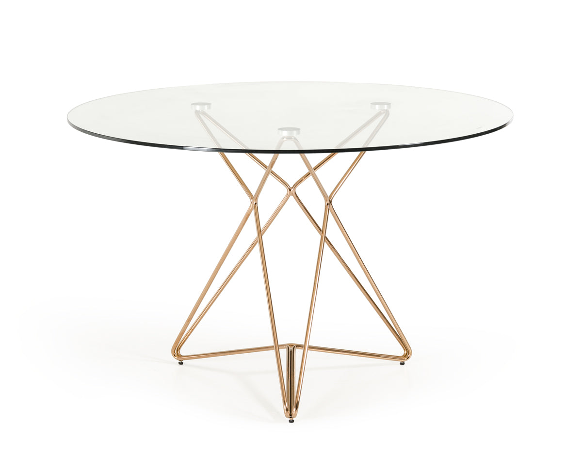 30' Glass and Steel Round Dining Table