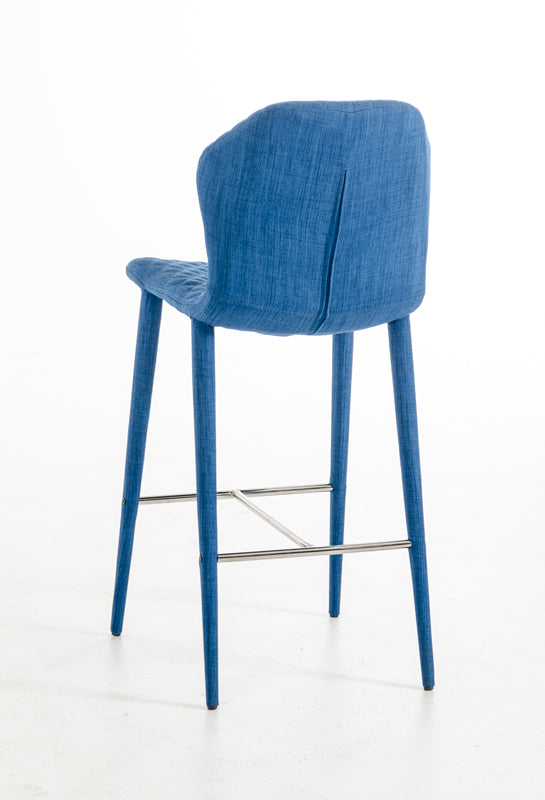 41' Blue Fabric and Metal Bar Stool