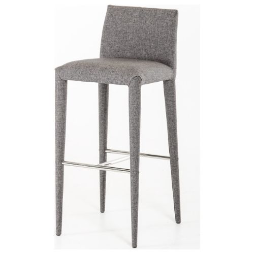 38' Grey Fabric and Metal Bar Stool