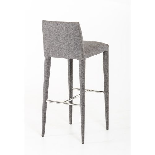 38' Grey Fabric and Metal Bar Stool