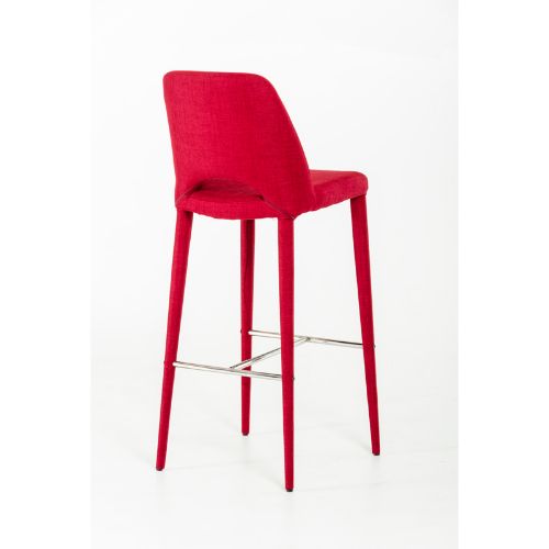 41' Red Fabric and Metal Bar Stool