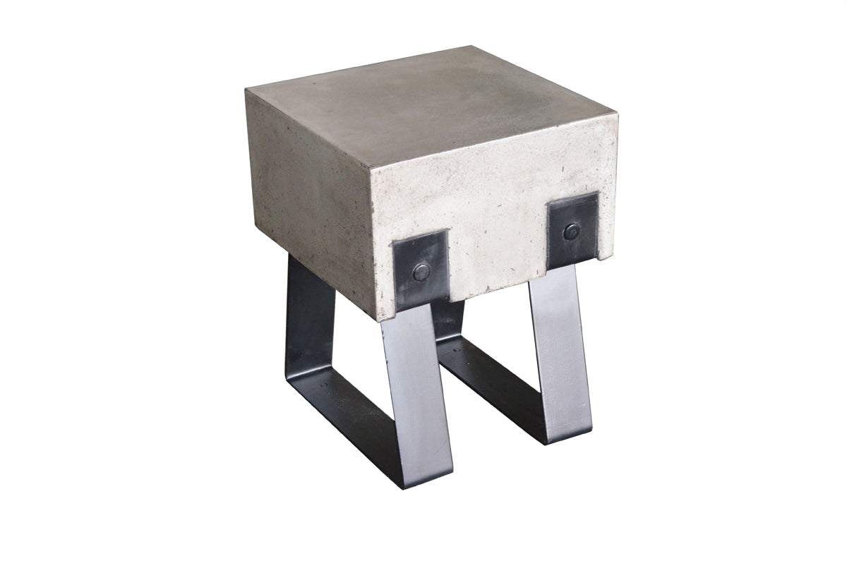 Modern Concrete and Black Stool