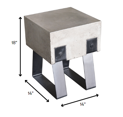 Modern Concrete and Black Stool