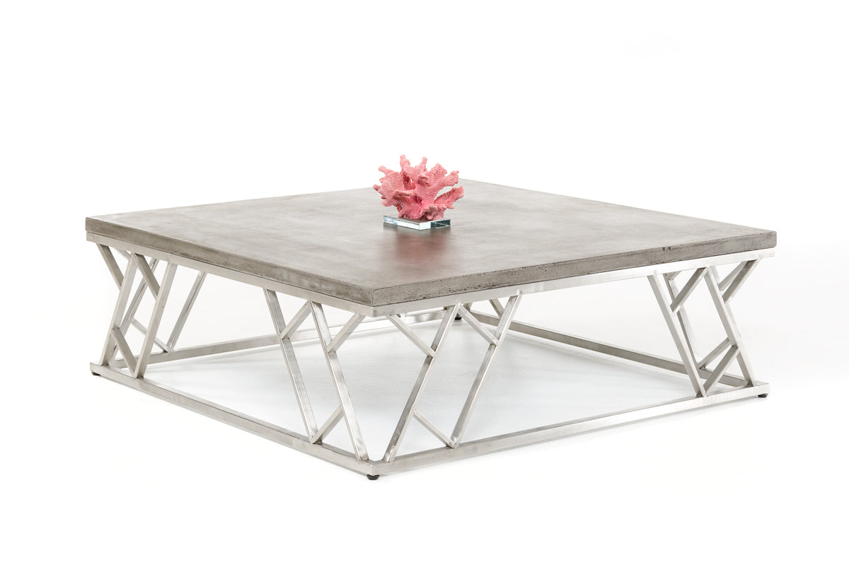 13' Concrete and Steel Coffee Table