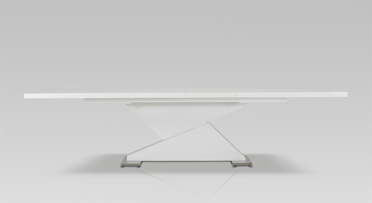 30' White MDF and Steel Dining Table