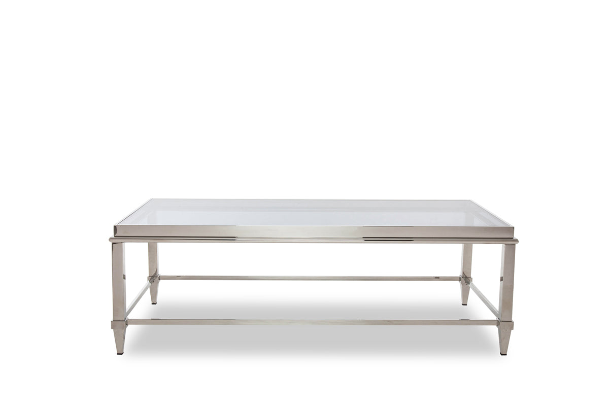 18' Steel and Glass Coffee Table