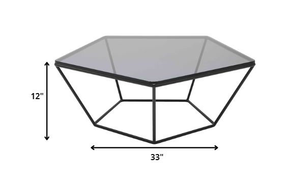 12' Metal and Glass Coffee Table