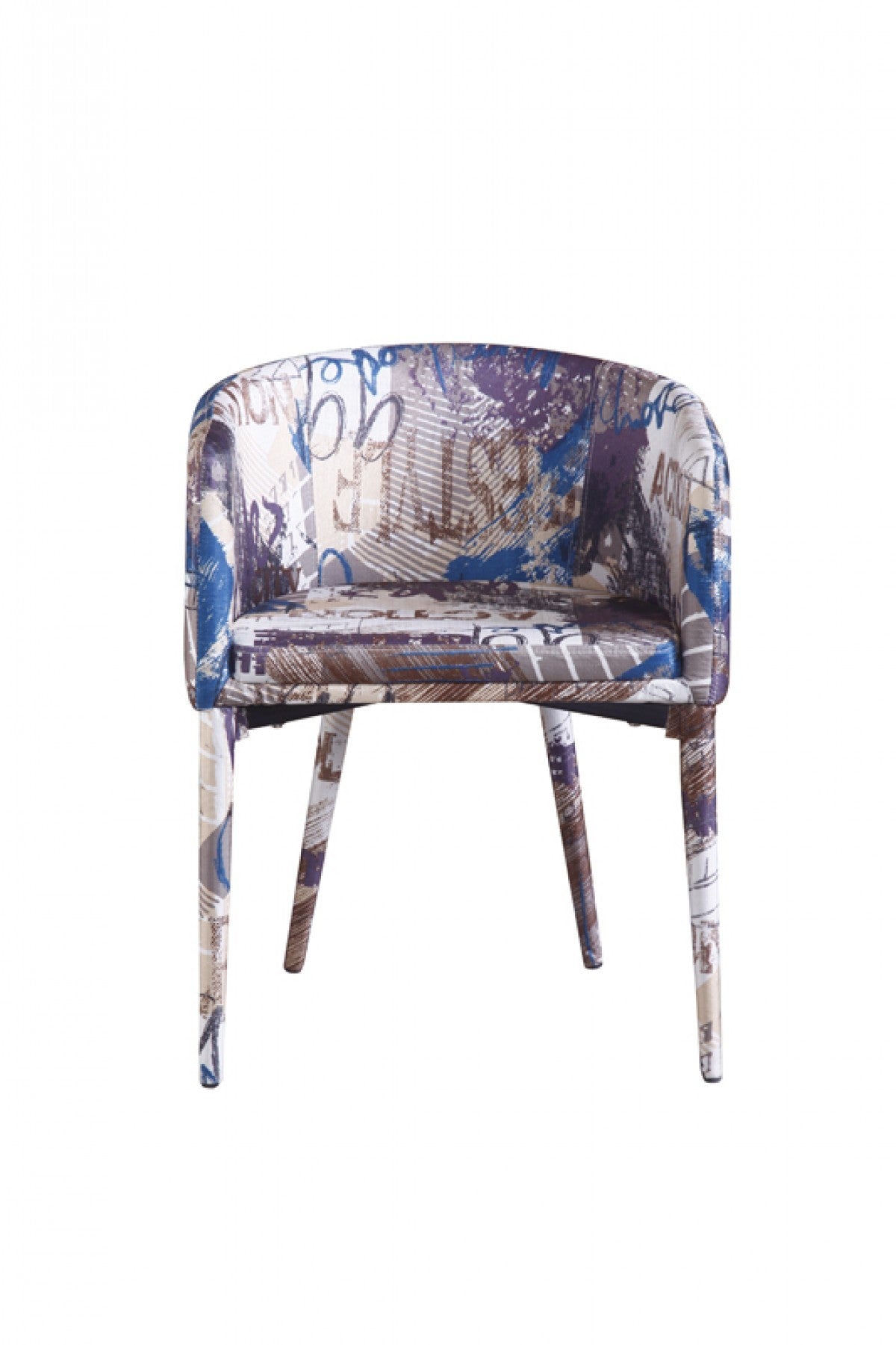 Modern Pattern Fabric Wrapped Dining  or Accent Chair