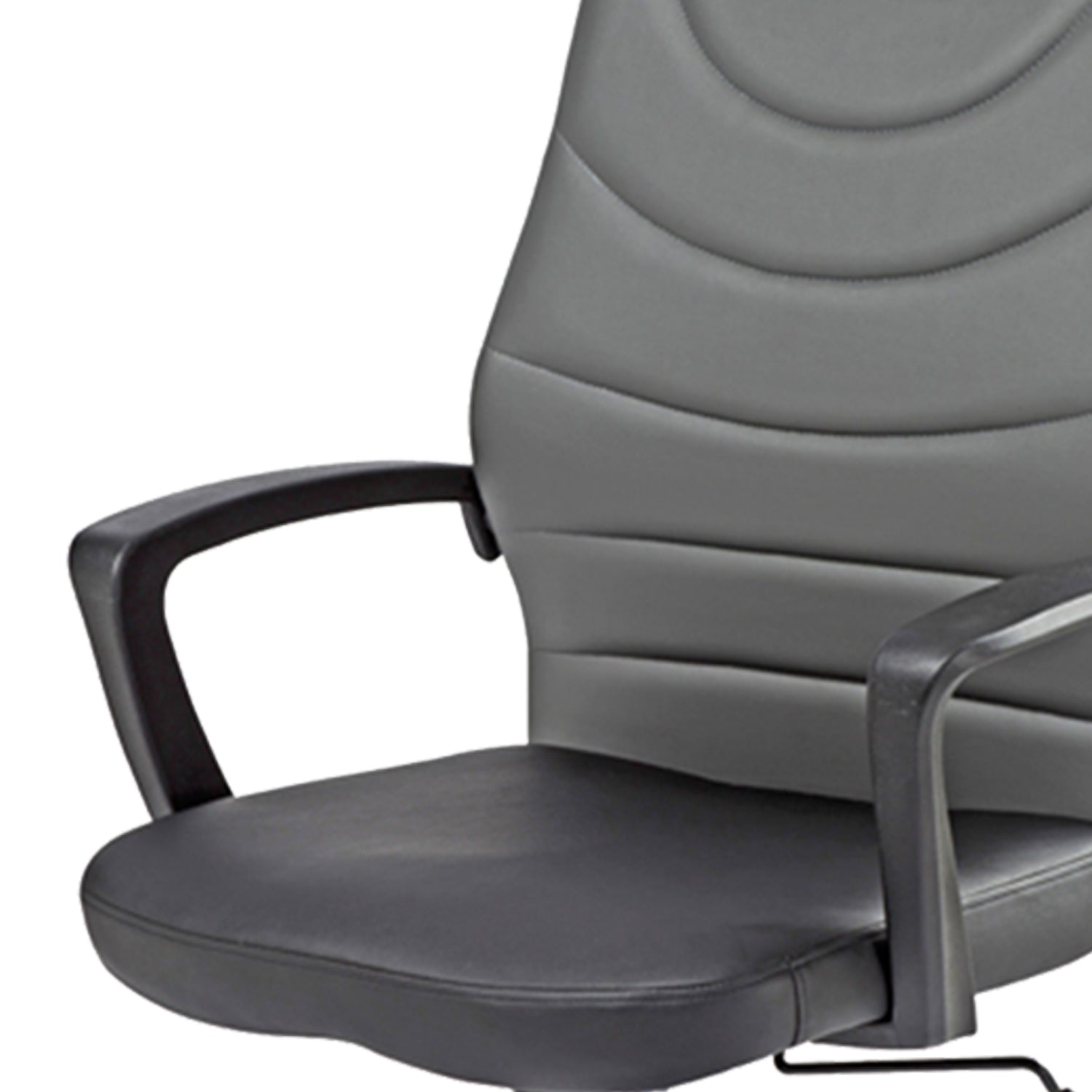 48' Black Leatherette  Plastic  and Steel Office Chair