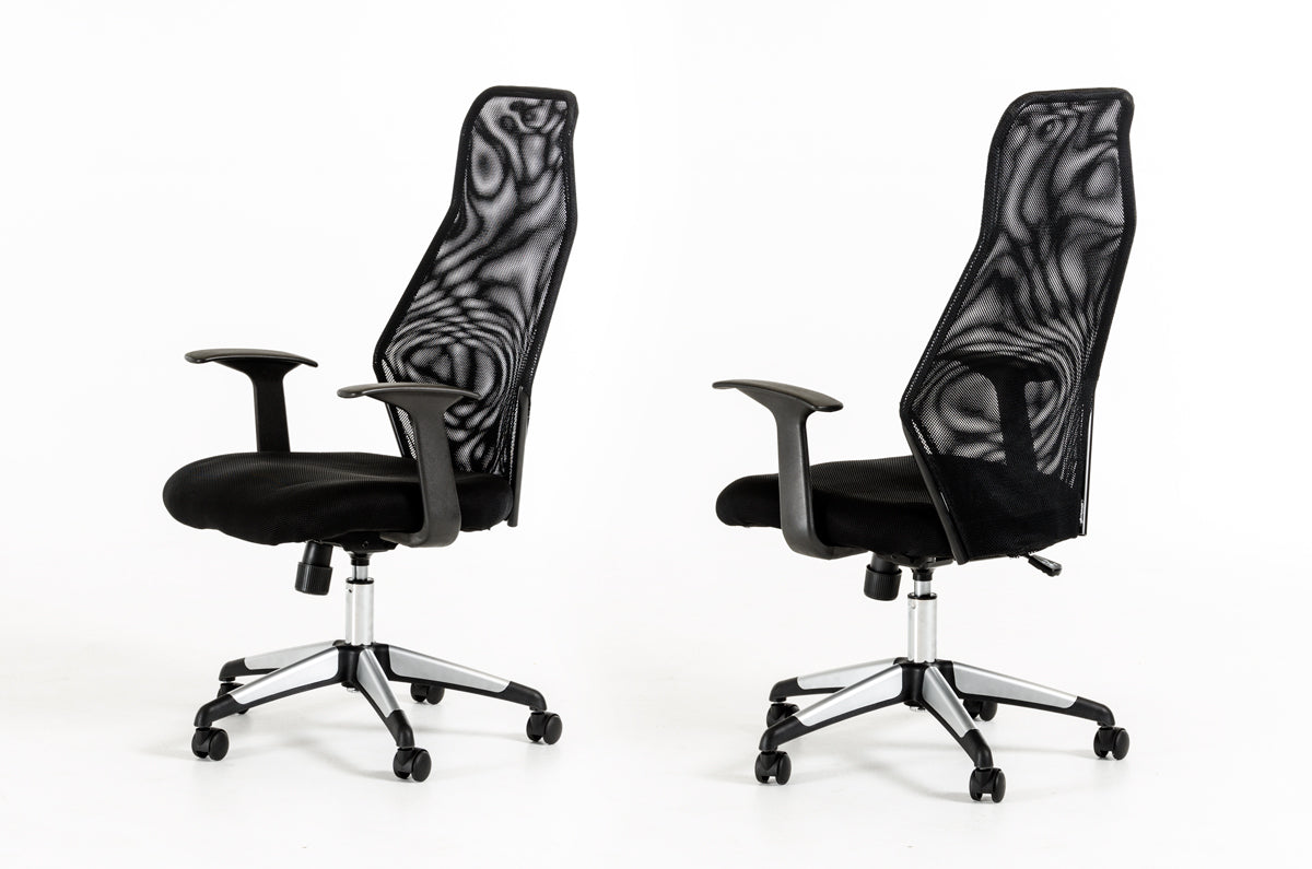 48' Black Plastic and Steel Office Chair