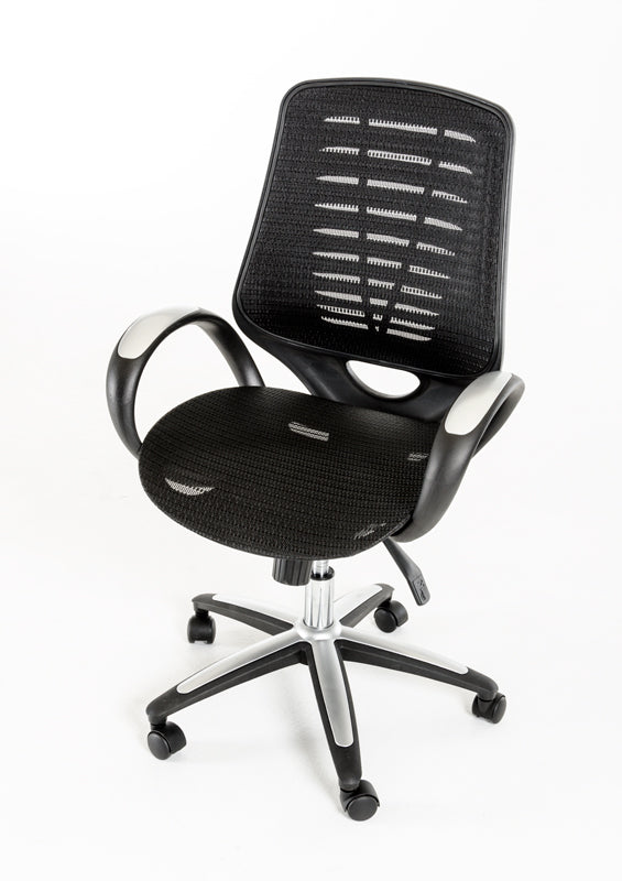 41' Black Plastic and Steel Office Chair