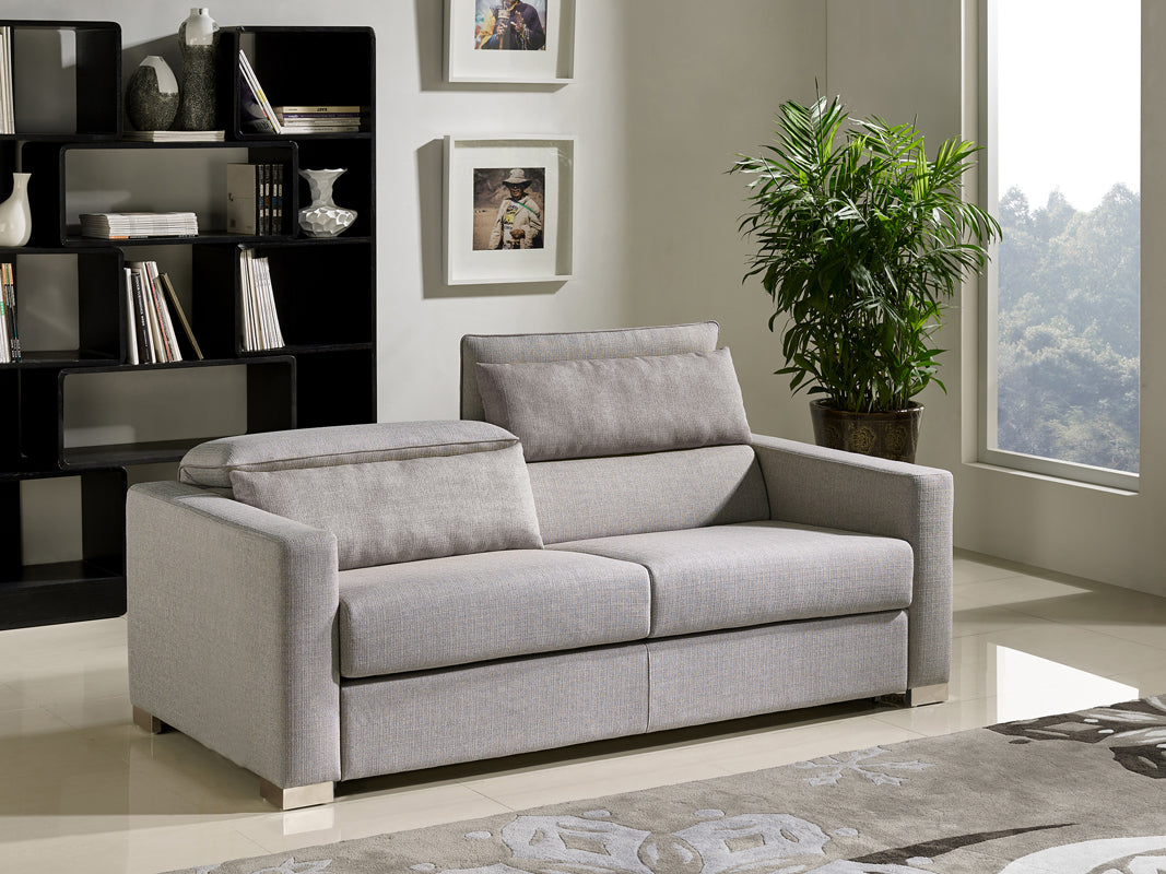 38' Grey Fabric  Foam  Wood  and Steel Sofa Bed