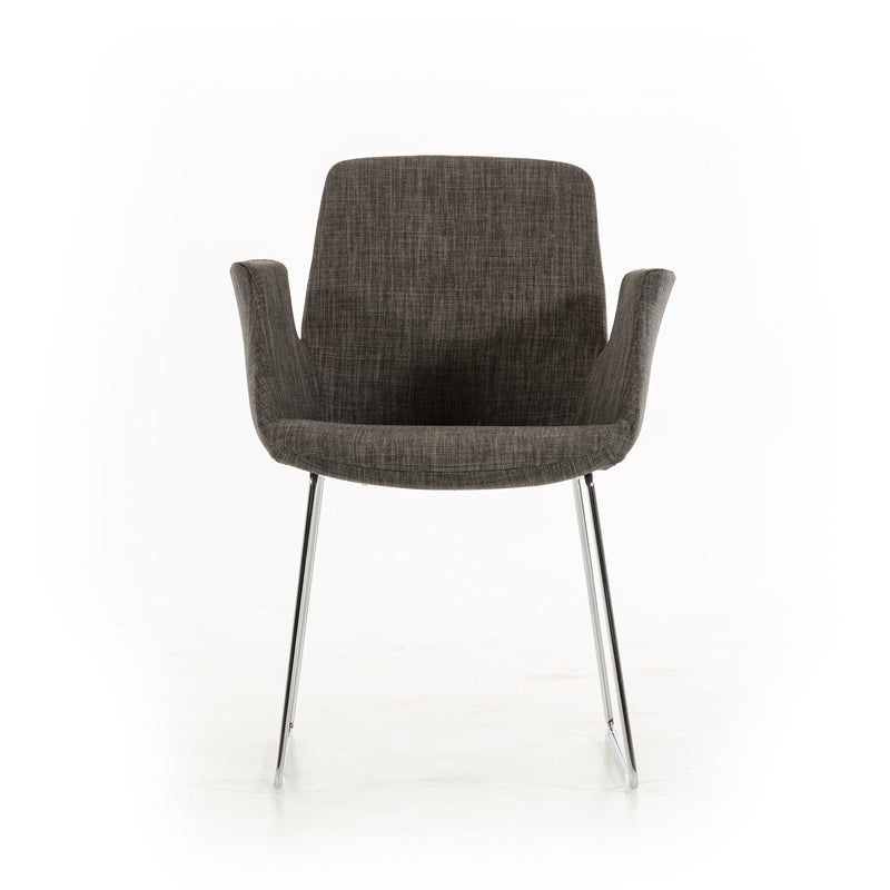 33' Grey Fabric  Polyester  and Metal Dining Chair