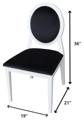 Two 36' White Lacquer Black Fabric Side Chairs