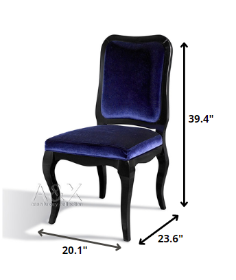 Two 39.4' Purple Velvet and Wood Side Chairs