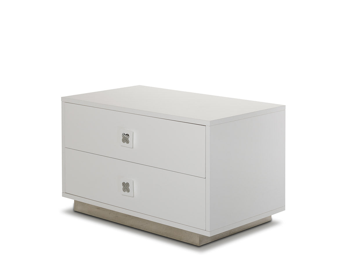 19' White Gloss MDF Nightstand