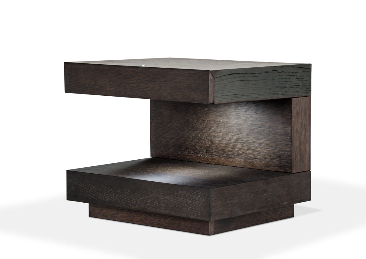 16' Brown Oak Veneer Nightstand