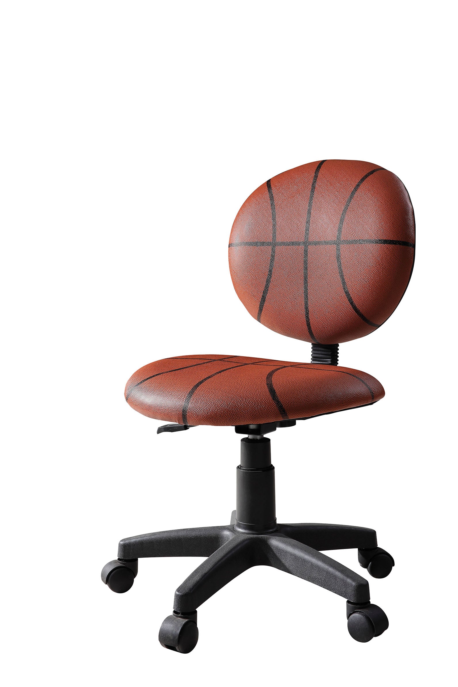 Youth Office Chair with Pneumatic Lift, Basketball - PU, Plastic, Foam Basketball: Brown