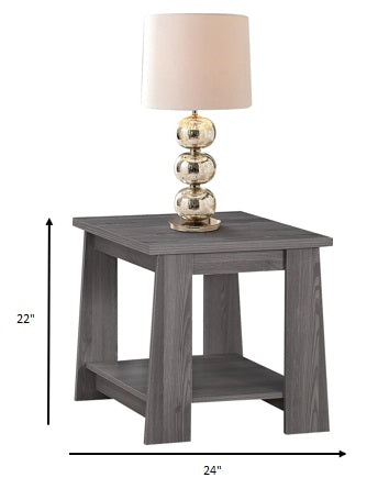 End Table Dark Gray Oak - Particle Board wPaper Ve Dark Gray