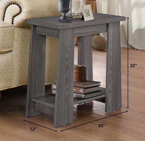 Side Table, Dark Gray Oak - Particle Board w/Paper Ve Dark Gray