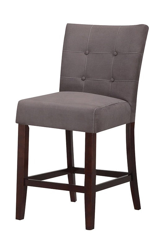 19' X 26' X 42' 2pc Gray Microfiber And Walnut Counter Height Chair