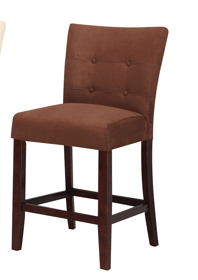 19' X 26' X 42' 2pc Chocolate Microfiber And Walnut Counter Height Chair