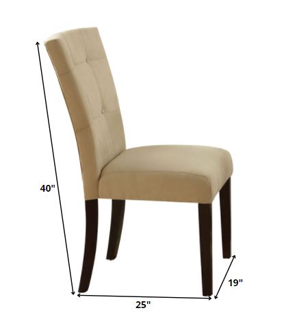 19' X 25' X 41' 2pc Beige Microfiber And Walnut Side Chair