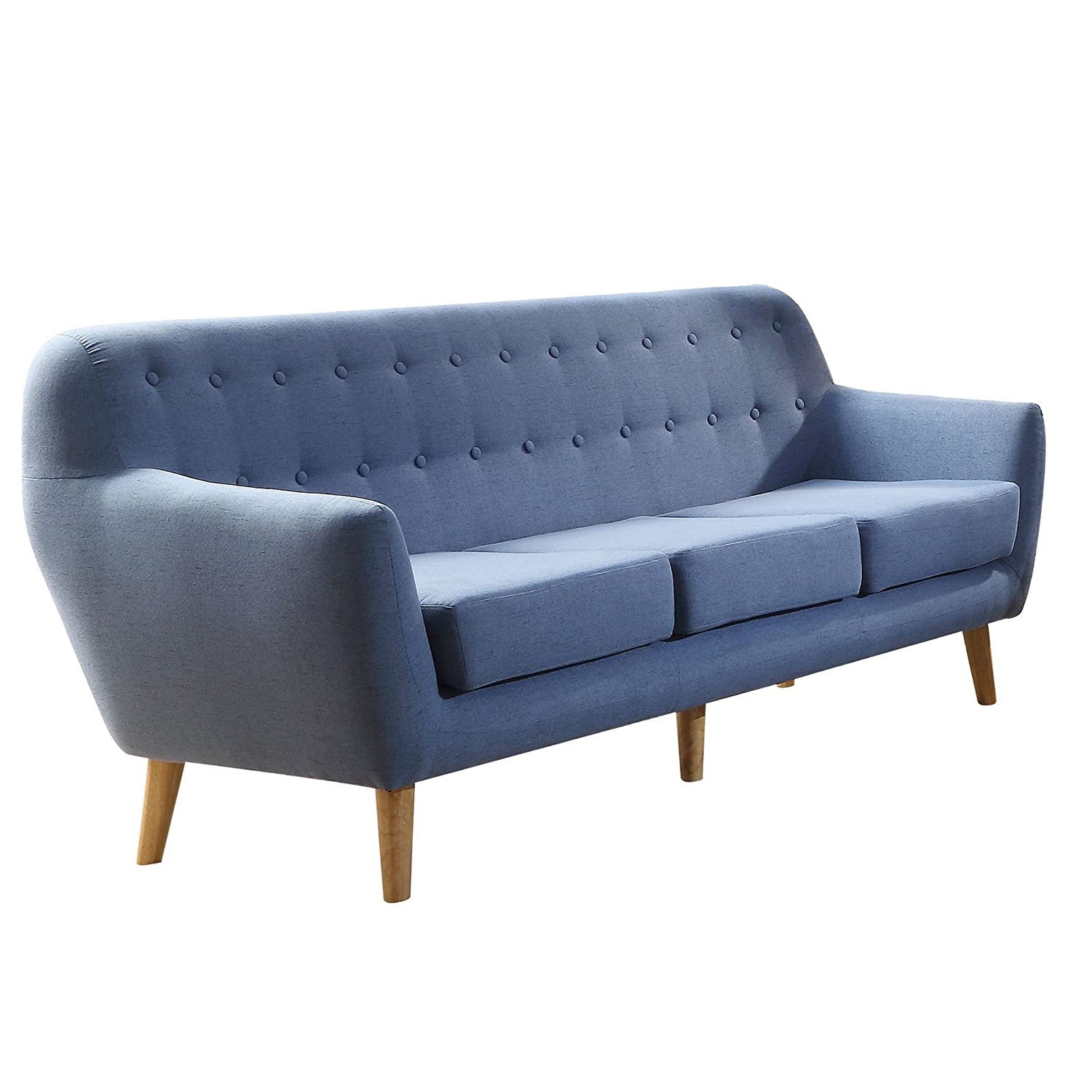 78' X 31' X 35' Blue Linen Sofa