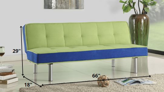 66' X 18' X 29' Green And Blue Flannel Adjustable Couch