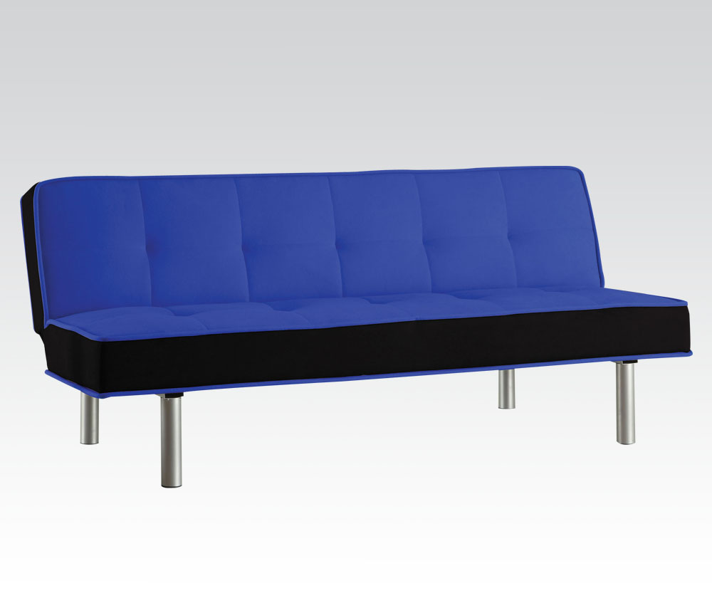 66' X 18' X 29' Blue  Black Flannnel Adjustable Couch