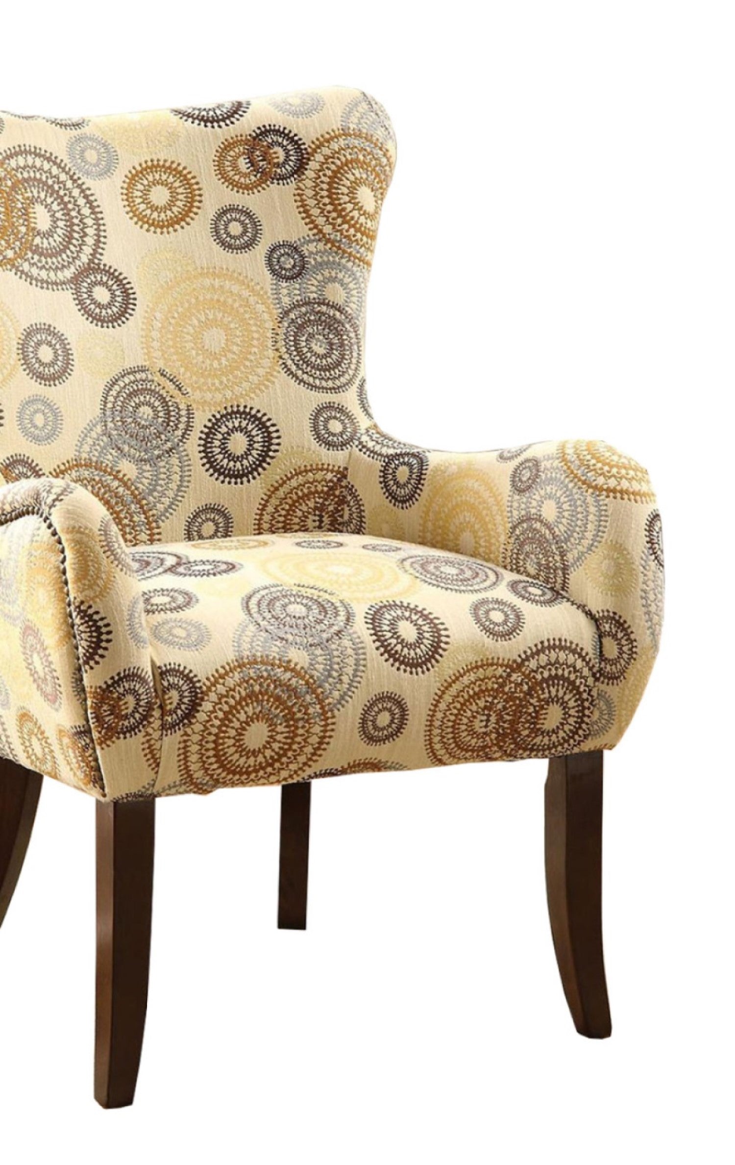 28' X 27' X 39' Fabric And Espresso Accent Chair