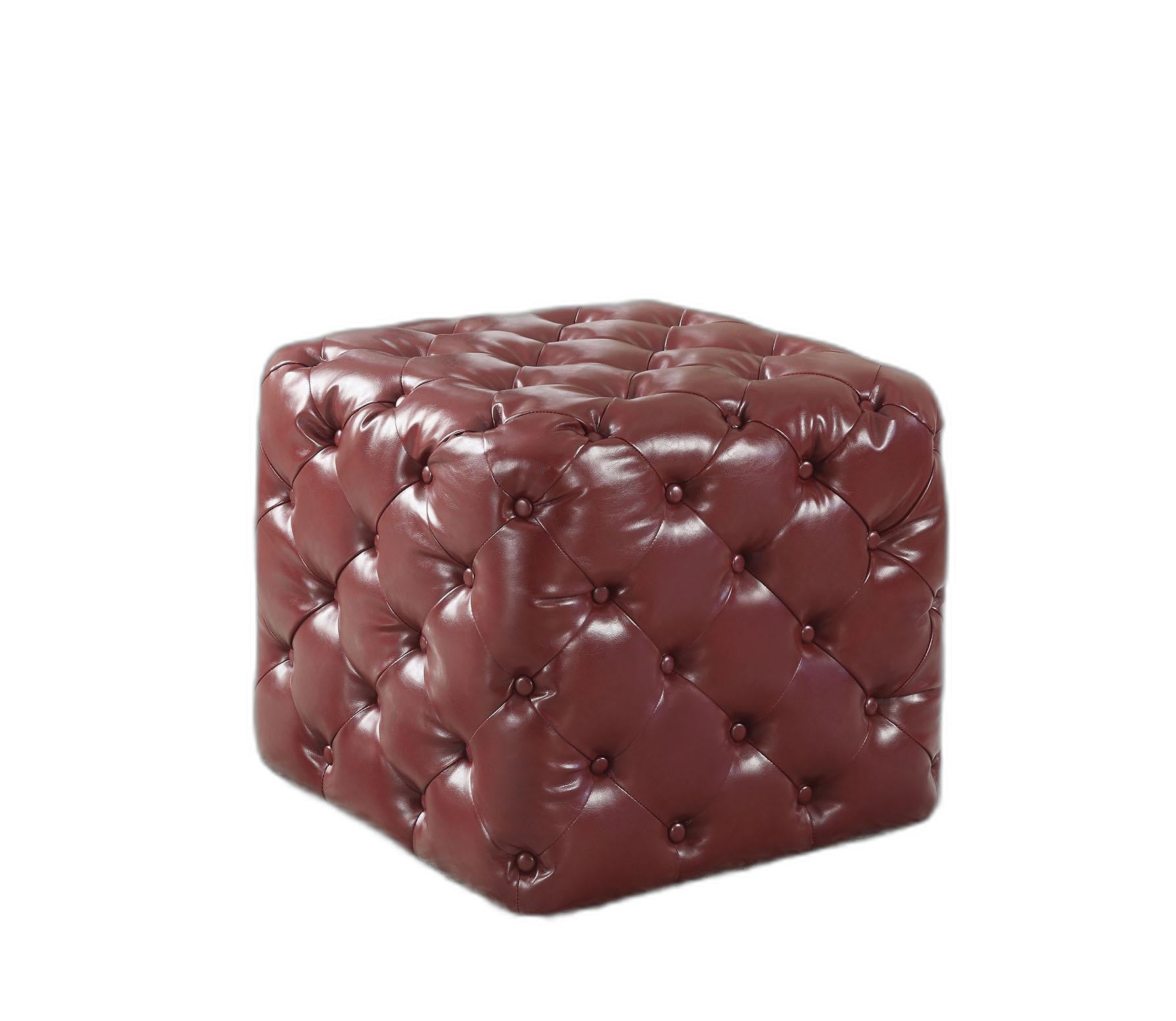 Ottoman, Burgundy Pu - Pu, Foam (Tb117-2013) Burgundy Pu