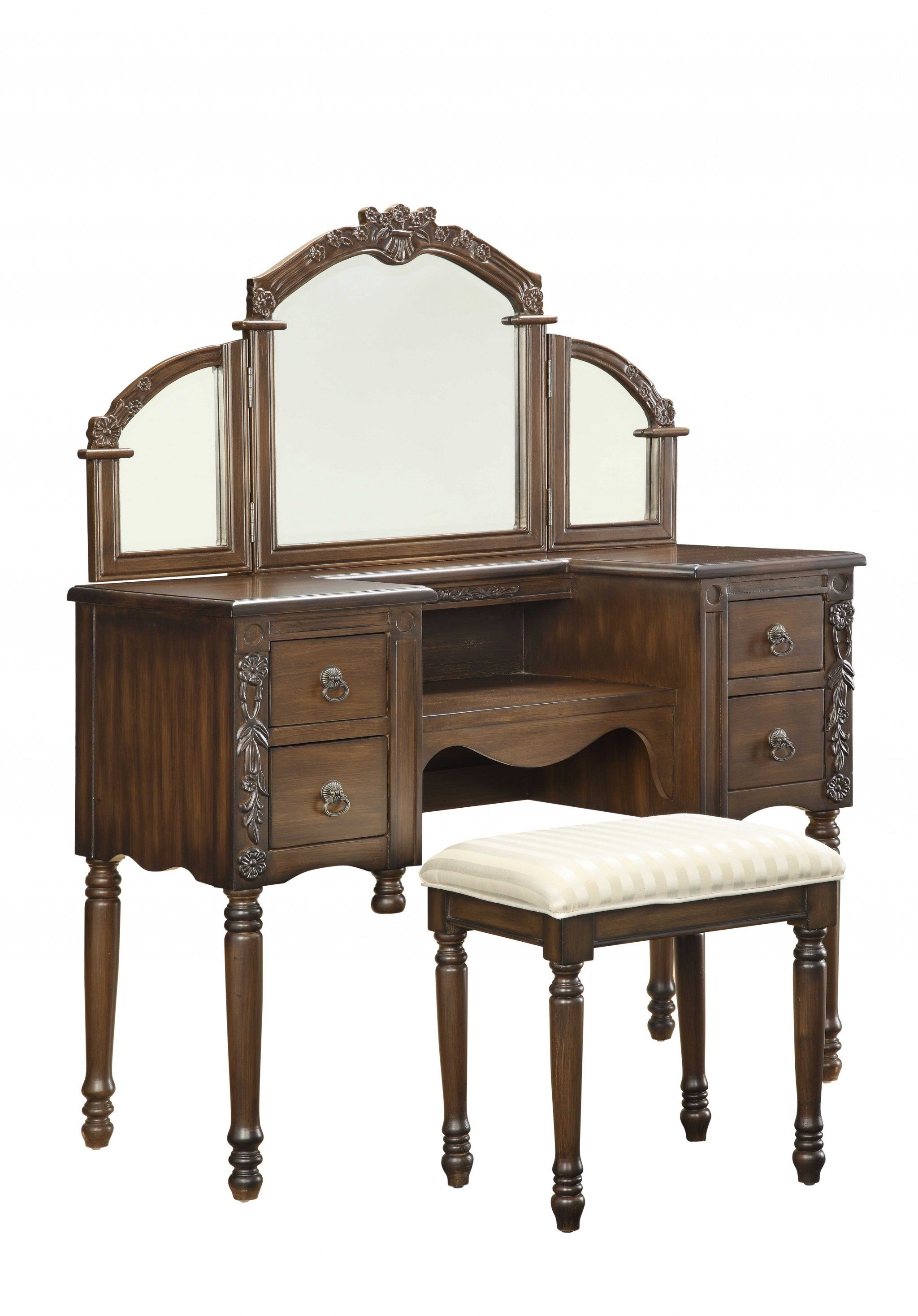 Ashton Vanity Desk & Stool, Oak