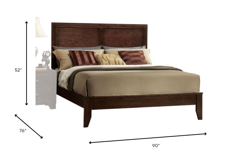 90' X 76' X 52' Espresso Rubber and Tropical Wood California King Bed